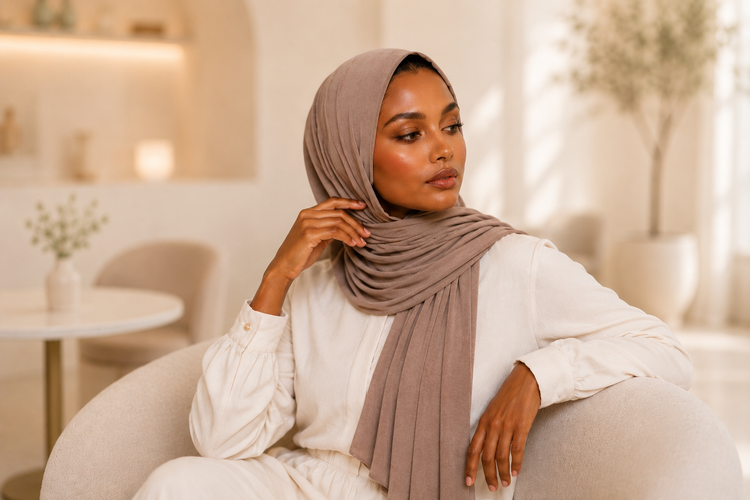 Cotton Jersey Head Scarf - Plain