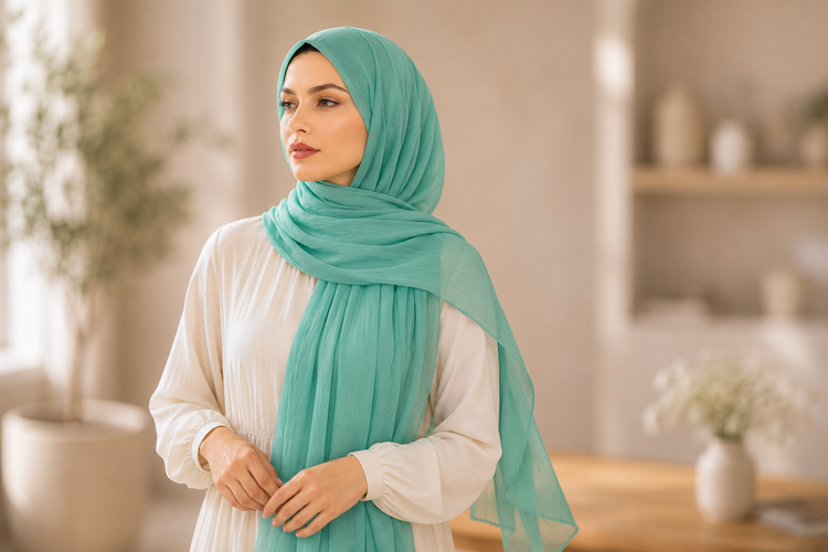 Crinkled Chiffon Head Scarf