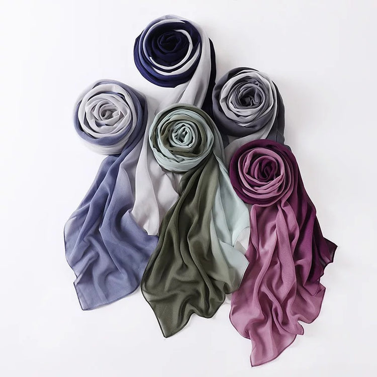 Multicolor Crepe Chiffon Head Scarf